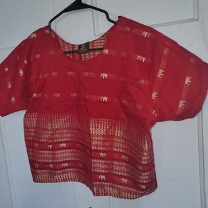 Red and gold 100% Thai Silk Rossukon